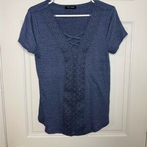 Blue Lace Accent Tee